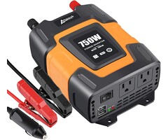 750W-INVERTER - Ampeak 750W Power Inverter 12V DC to 110V AC Converter with Dual 3.1A USB Dual AC Outlets Car Inverter