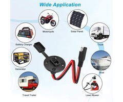 SLR-WLL-SCKT - Electop 12AWG SAE Power Socket Sidewall Port, Weatherproof SAE Quick Connect Solar Panel Mount Universal Flush-Mountable Connector, 12AWG SAE Cable with 8 Screws for Solar Generator Battery Charger