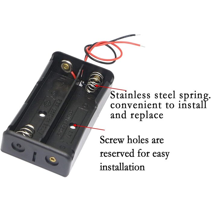 18650X2 - PNGKNYOCN - 18650 Battery Clip, 2 Slots 3.7V DIY Battery Storage Box in Series Plastic Batteries Case YOUCHENG for 18650 Battery with Connect Lead