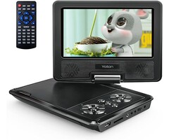 YD075 - YOTON - 9.5" Portable DVD Player for Kids and Car, 7.5" Swivel HD Screen with 4-6 Hours Built-in Battery, Support Sync Screen to TV, Support SD Card/USB/Multiple Disc Formats