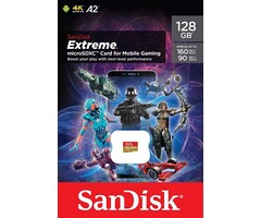 SanDisk MICROSDXC-128GB - SanDisk - 128GB Extreme for Mobile Gaming MicroSD UHS-I Card - C10, U3, V30, 4K, A2, Micro SD - SDSQXA1-128G-GN6GN