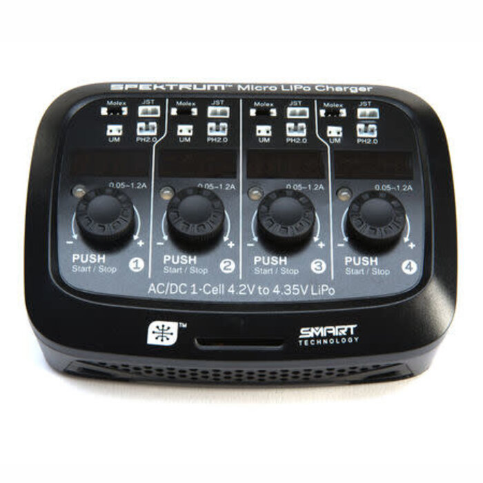 SPEKTRUM SPMXC1040 - Spektrum S44 Micro 4 port AC/DC 1S LiPo Charger
