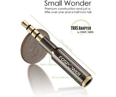 3.5/F-3.5/M-ADAPT - FosPower - 3.5mm (1/8") Male to Female Stereo Audio Headphone Jack Adapter [Ultra-Slim Design | 4-Conductor TRRS | 24K Gold Plated Connector] for Phones, Tablets, Headphones & Card Readers