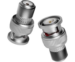 BNC/M-F/F - Cctv4Less - BNC Male Plug to F Female Jack Adapter Coax Connector