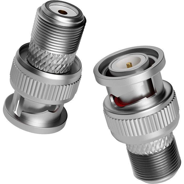 BNC/M-F/F - Cctv4Less - BNC Male Plug to F Female Jack Adapter Coax Connector