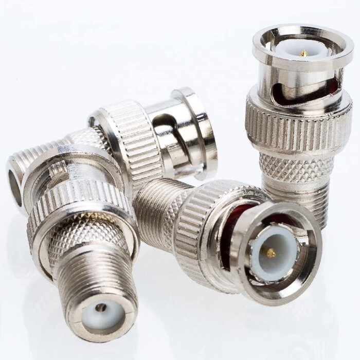 BNC/M-F/F - Cctv4Less - BNC Male Plug to F Female Jack Adapter Coax Connector