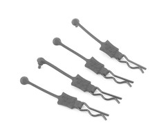 HOT RACING Body Clip Retainers, for 1/8 Scale, Black Chrome (4pcs)