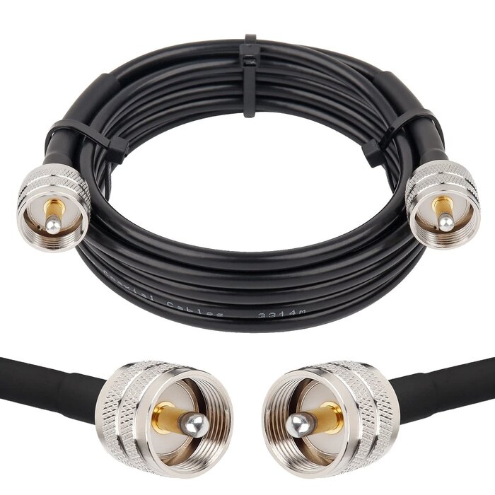 PL259-10FT - MOOKEERF CB Coax Cable 10FT, RG58 PL259 CB Coaxial Cable UHf Male to Male Cable for CB Radio, Ham Radio, Antenna Analyzer, SWR Meter