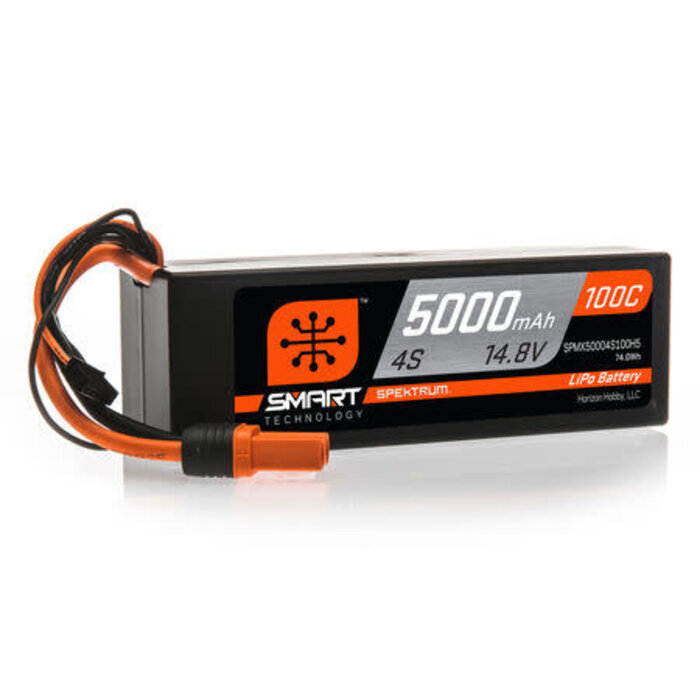 SPEKTRUM SPMX50004S100H5 - 5000mAh 4S 14.8V 100C Smart LiPo Hardcase; IC5