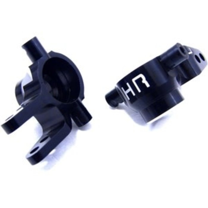 HOT RACING HRASLF2101 - Black Aluminum Front Knuckles (Pair), for Traxxas Slash 4x4
