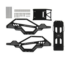 HOT RACING HRASXTF14RR01 - Aluminum Rock Racer Conversion Chassis, Black, for SCX24