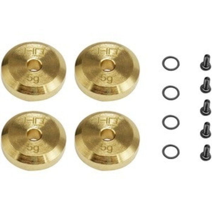 HOT RACING HRASXTF2604H - +4mm Steel Axles Brass Weight, for SCX24