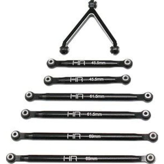 HOT RACING HRASXTF133A01 - Aluminum Link Set for 5.25" (133.5mm) Wheelbase, for Axial SCX24
