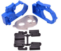 RPM RPM73615 - HYBRID GEARBOX HOUSING & REAR MOUNTS (BLUE) - TRAXXAS 2WD
