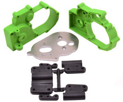 RPM HYBRID GEARBOX HOUSING & REAR MOUNTS (GREEN) - TRAXXAS 2WD