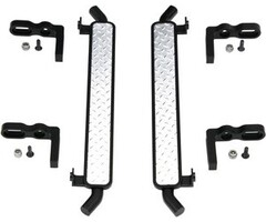 HOT RACING TRXF33DP01 - Aluminum Diamond Rock Rail Side Step (2pcs), for Traxxas TRX-4