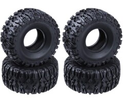 2.2" Tires w/Foam Fit Beadlock Wheel Rims for 1/10 RC Rock Crawler Climbing Car TRX4 SCX10 D90 Tyres (4-Pack) (Type 1)