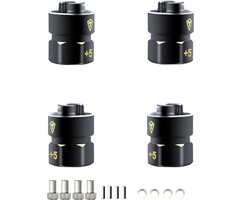 TREAL TR-EHHWS-5MM - Treal Brass Extended Hex Hubs Wheel Spacers for SCX24 Upgrades +5mm Black