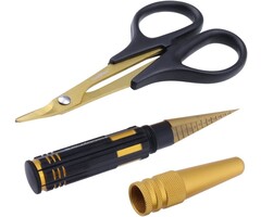 Body Reamer 0-14mm Hole Puncher w/Sleeve & Curved Scissors Set for RC Car Bodyshell Hobby Tools