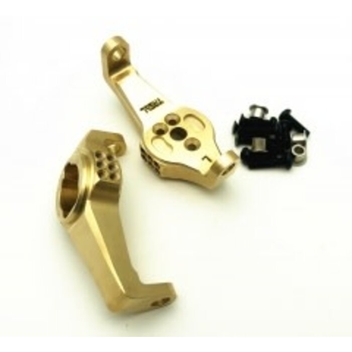 TREAL Treal Brass Caster Blocks Portal Drive C Hub Carrier Blackening for Traxxas TRX-4/TRX-6 1:10 RC Car