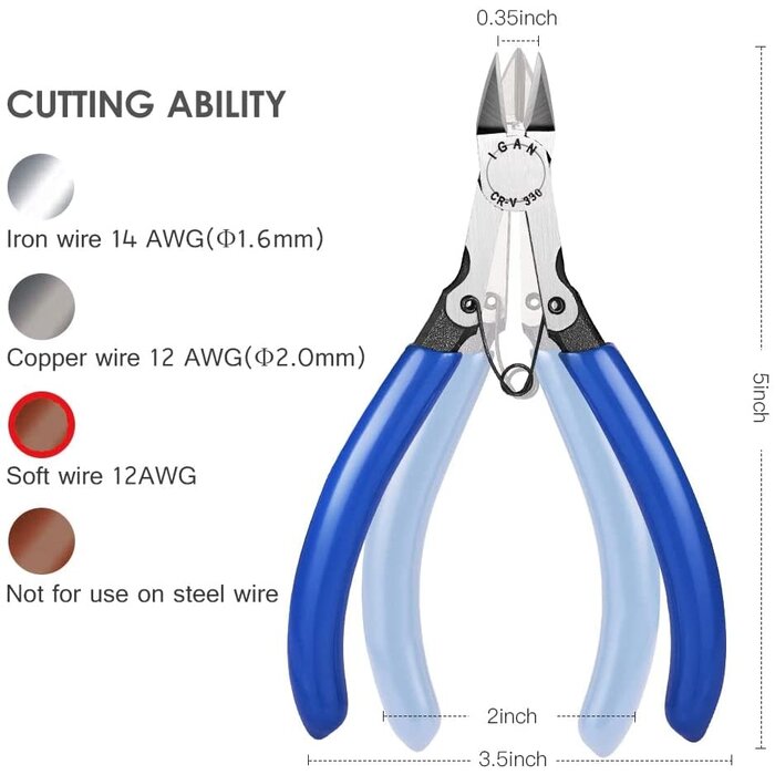 Wire Flush Cutters, Precision Electronic Model Sprue Wire Clippers Cutter