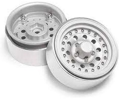 1.9" Alloy Metal Beadlock Wheel Rims for 1/10 RC Crawler SCX10 90046 D90 Trx4 (Bright Silver)