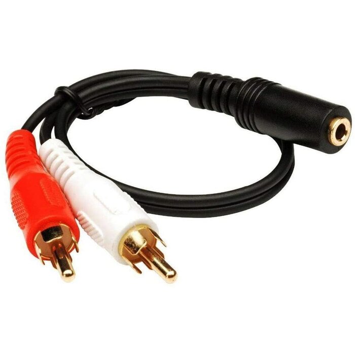 TRPP31606N - Female 3.5mm Stereo to 2 Male RCAs Y-Splitter Cable, 6"