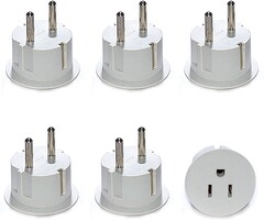 Type-E/F American USA to European Schuko Germany Plug Adapters CE Certified Heavy Duty Perfect for Travelling with Cell Phones, Laptops, Cameras