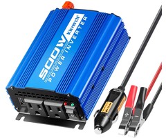 500W Continuous/1000W Peak Car Power Inverter DC 12V to AC 110V Adapter with 2 AC Outlets and 2A USB Charging Port