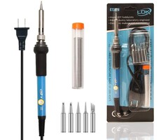 60W-LDK-KIT - LDK - Soldering Iron Kit Electric 60W 110V Adjustable Temperature Soldering Gun Welding Tools, 5pcs Replacement Tips and Solder Wire Tube