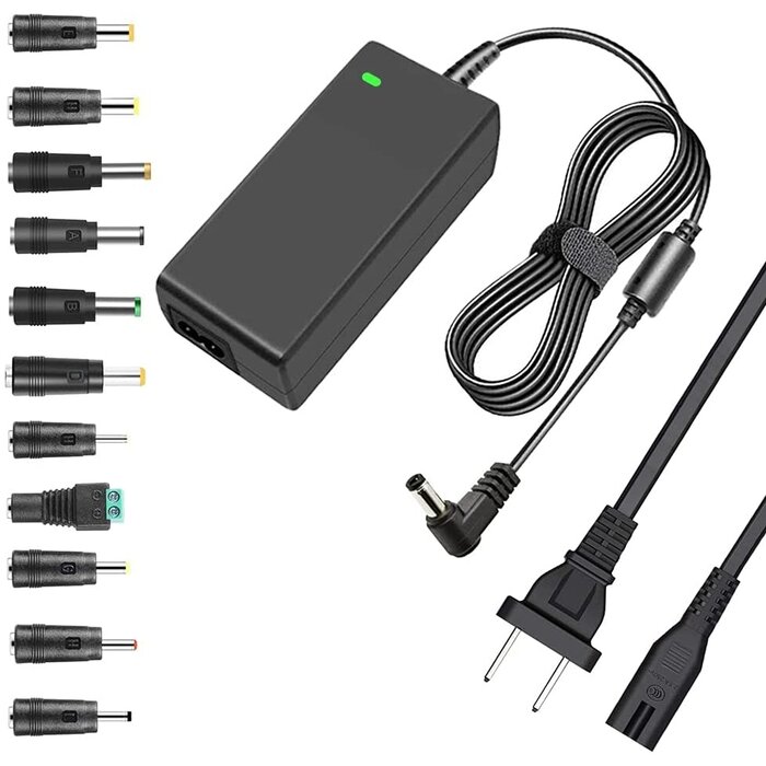 60W-24V-2.5AMP - TKDY 24V 2.5A AC DC Adapter 60W Power Supply for LED Strip Light, 3D Printer, LCD Monitor, with 5.5 x 2.5 mm and 11 PCS DC Connector, Compatible with 24Volt 0-2500mA Devices.