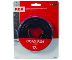 RCA RG6 Coaxial Cable (12ft; Black)