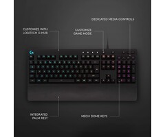 Logitech G213 Prodigy Gaming Keyboard, LIGHTSYNC RGB Backlit Keys, Spill-Resistant, Customizable Keys, Dedicated Multi-Media Keys – Black