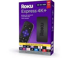 Express 4K+ 2021 | Streaming Media Player HD/4K/HDR with Smooth Wireless Streaming and Roku Voice Remote with TV Controls, Includes Premium HDMI® Cable