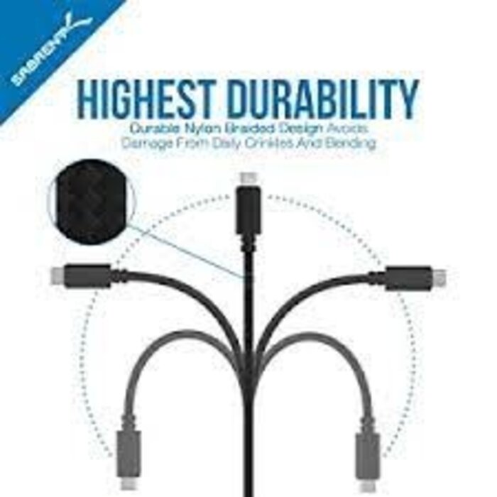 Premium High Speed 6ft USB-C to USB A 3.0 Charge Cables fast Sync for Playstation 5 DualSense, Xbox Series S X Core, Elite Series 2, NS Switch Lite, Controller [Black] (CB-C3X6)