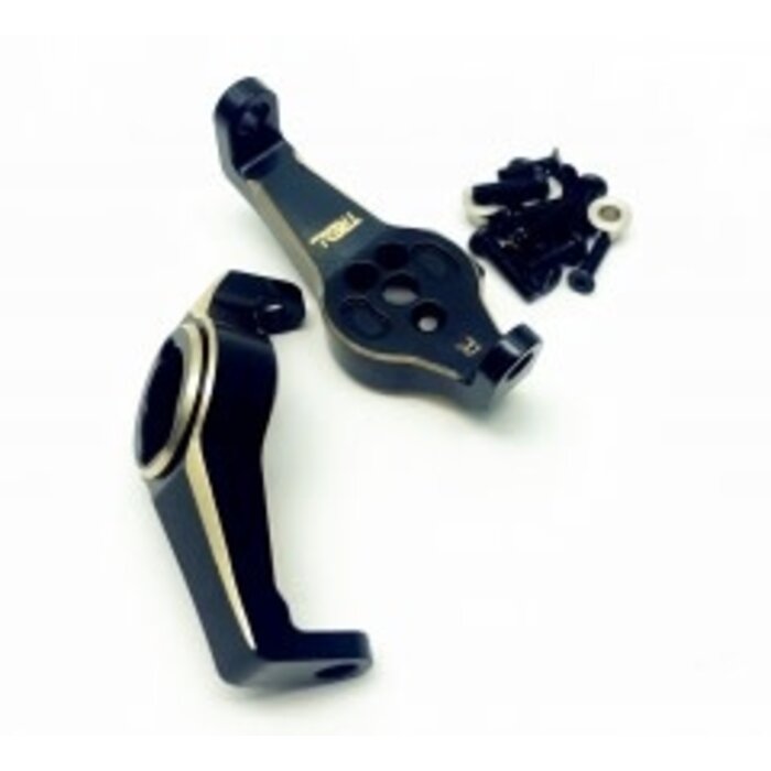 TREAL Treal Brass Caster Blocks Portal Drive C Hub Carrier Blackening for Traxxas TRX-4/TRX-6 1:10 RC Car