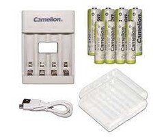 Camelion AA/AAA Ni-Mh Always Ready Rechargeable Batteries (4/4) + Charger Bundle
