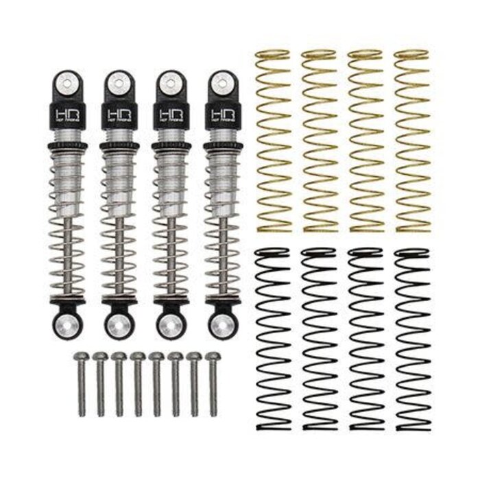 HOT RACING Aluminum Threaded Long Travel Shocks - Axial Scx24