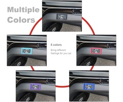 Car Dashboard Digital Clock, Vehicle Adhesive Clock with Clear LCD Screen Kickstand Protective Case Feature