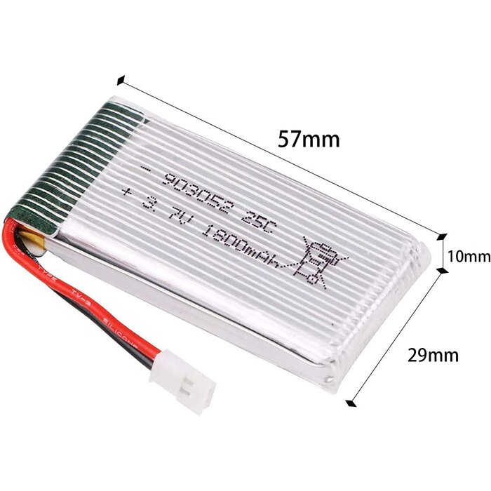 3.7V 1800mah Lipo Battery 2 Pin