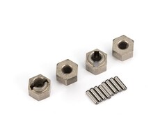 Traxxas 9750A - Wheel hubs, 7mm hex (steel) (4)/ axle pins (8)