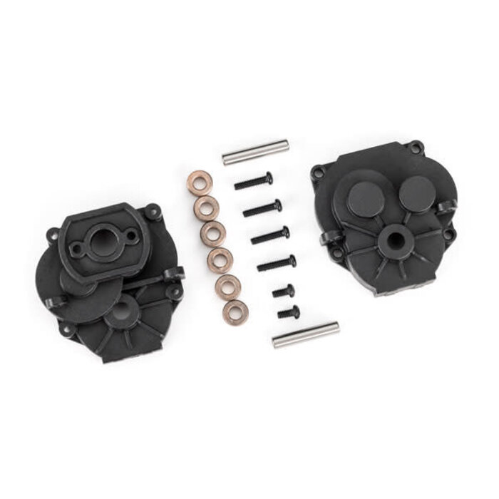 Traxxas 9747 - Gearbox housing (front & rear)/ 2x4mm BCS (with threadlock) (2)/ 2x8mm BCS (4)/ 3x16mm pins (2)