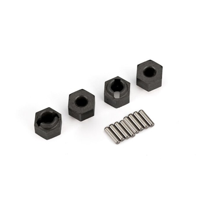 Traxxas 9750 - Wheel hubs, 7mm hex (4)/ axle pins (8)