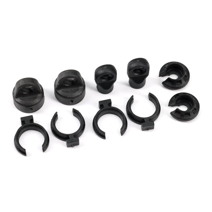 Traxxas 9762A - Shock cap (2)/ spring perch (2)/ rod end (2)/ spring preload spacer (4)