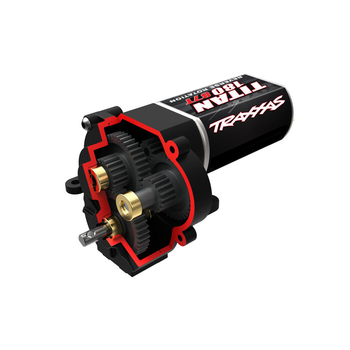 Traxxas 9791 - Transmission, complete (high range (trail) gearing) (16.6:1 reduction ratio) (includes Titan® 87T motor)