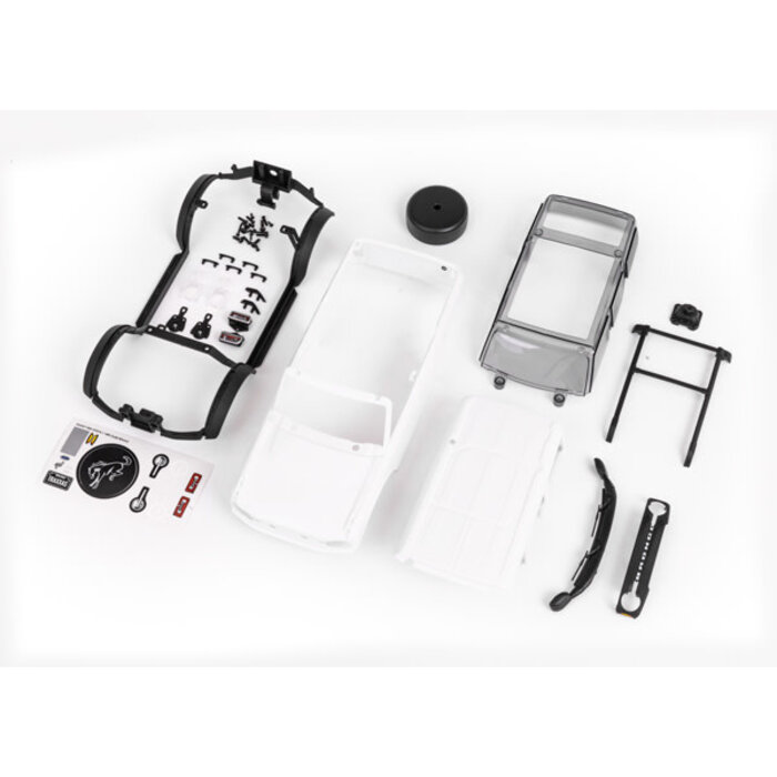 Traxxas 9711 - Body, Ford Bronco, complete (unassembled) (white, requires painting) (includes grille, side mirrors, door handles, fender flares, windshield wipers, spare tire mount, & clipless mounting)