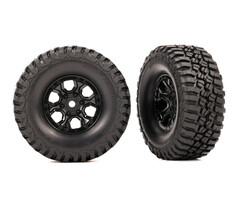 Traxxas 9774 - Tires & wheels, assembled (black 1.0' wheels, BFGoodrich® Mud-Terrain™ T/A® KM3 2.2x1.0' tires) (2)