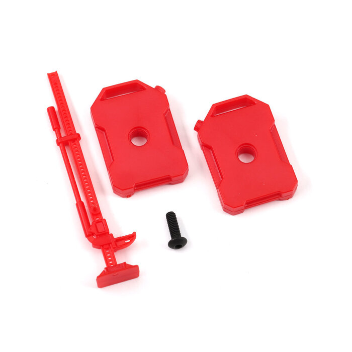 Traxxas 9721 - Fuel canisters (left & right)/ jack (red) (fits #9712 body)