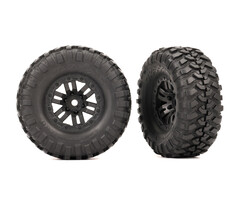 Traxxas 9773 - Tires & wheels, assembled (black 1.0' wheels, Canyon Trail 2.2x1.0' tires) (2)