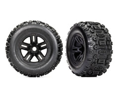 Traxxas 9672 - Tires and wheels, assembled, glued (3.8' black wheels, Sledgehammer® tires, foam inserts) (2)